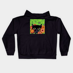 Hide and seek kitten Kids Hoodie